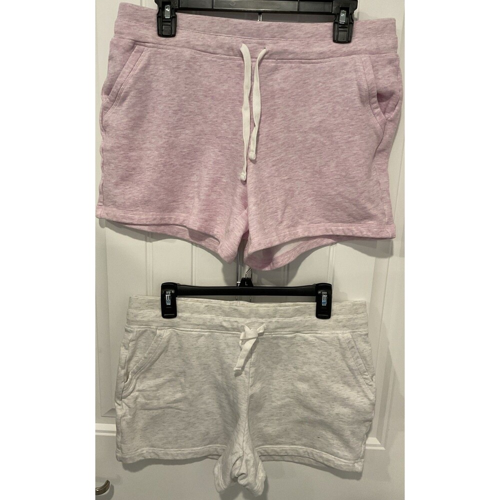VGC 32 Degrees Cool Women's Pull On Lounge Shorts Stretch 2-Pack Pink/White Med